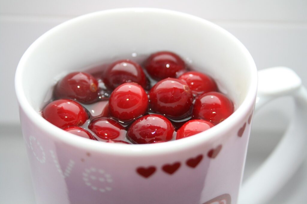 cranberries in tea - for an article about tea garden
